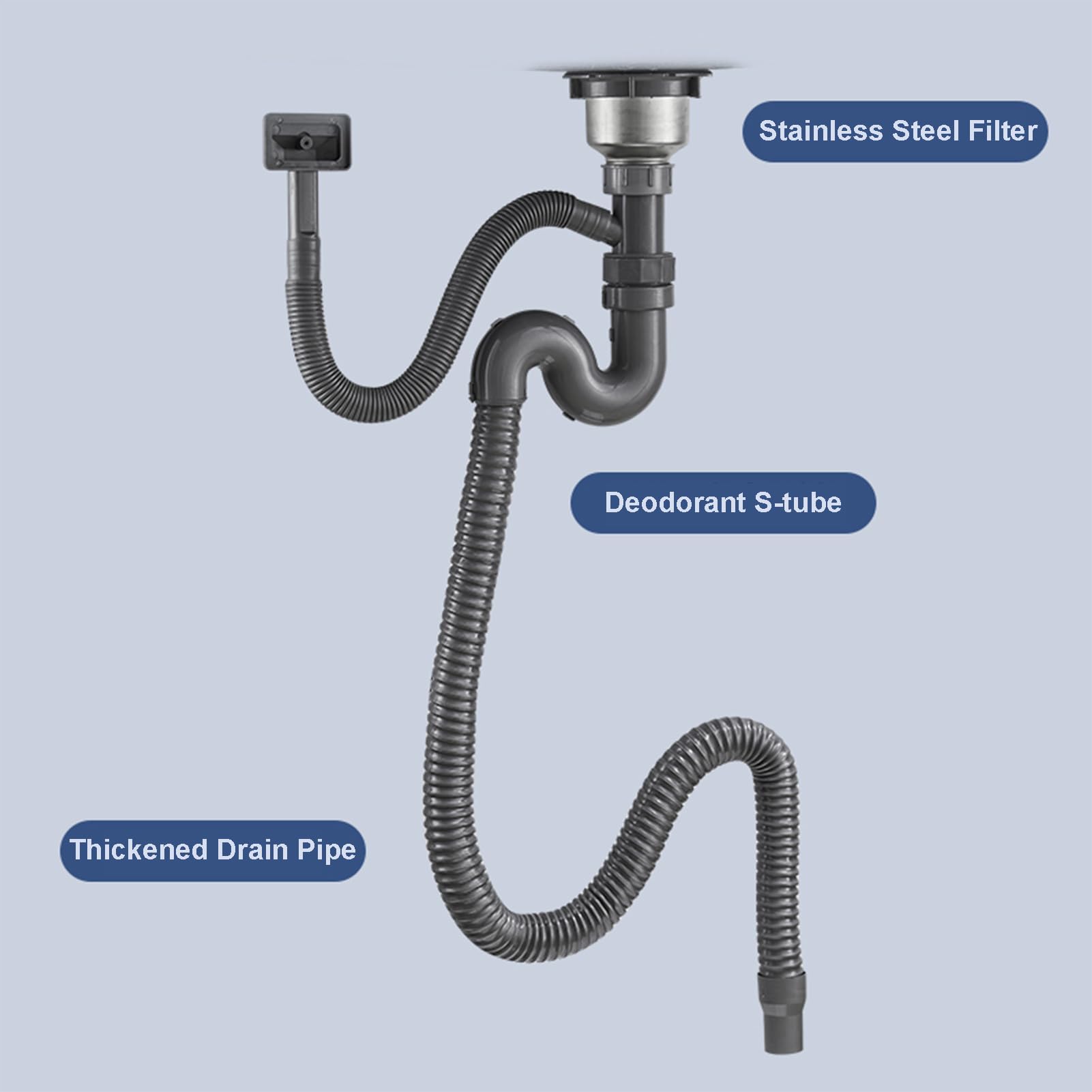 Fregadero Mural de Acero inoxidable para cocina, con grifo de Agua fría y Caliente, Ideal para Camping, Uso comercial, lavandería, Patio trasero o garaje.