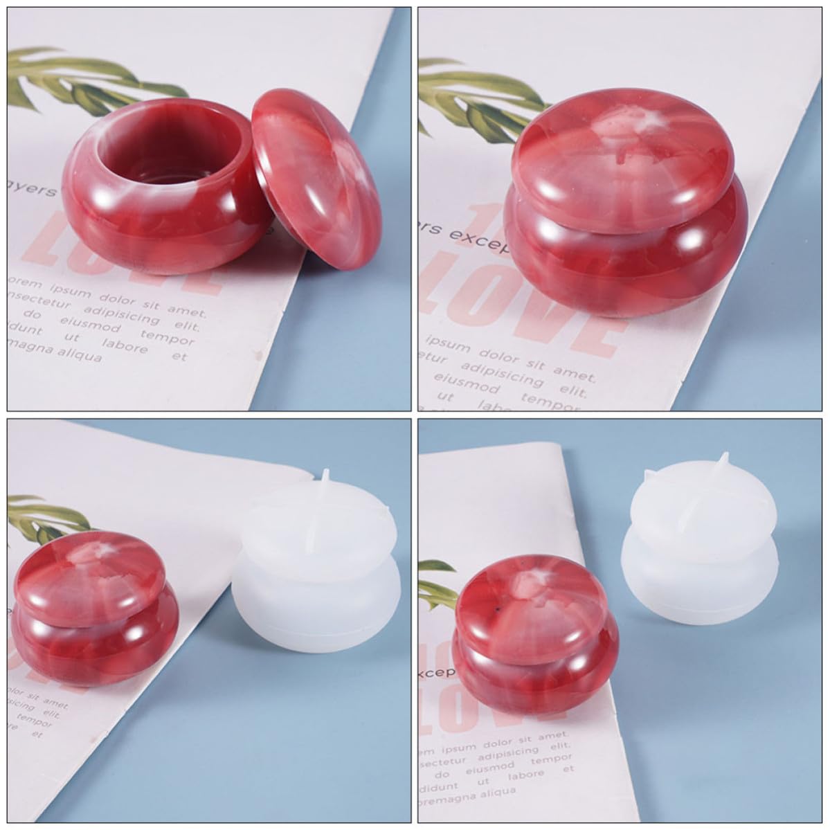 Cabilock 10 Unidades Molde de Silicona para Tarro de Colorete DIY | Blanco, Fácil de Desmoldar y Limpiar, para Principiantes y Expertos en Artesanía Creativa