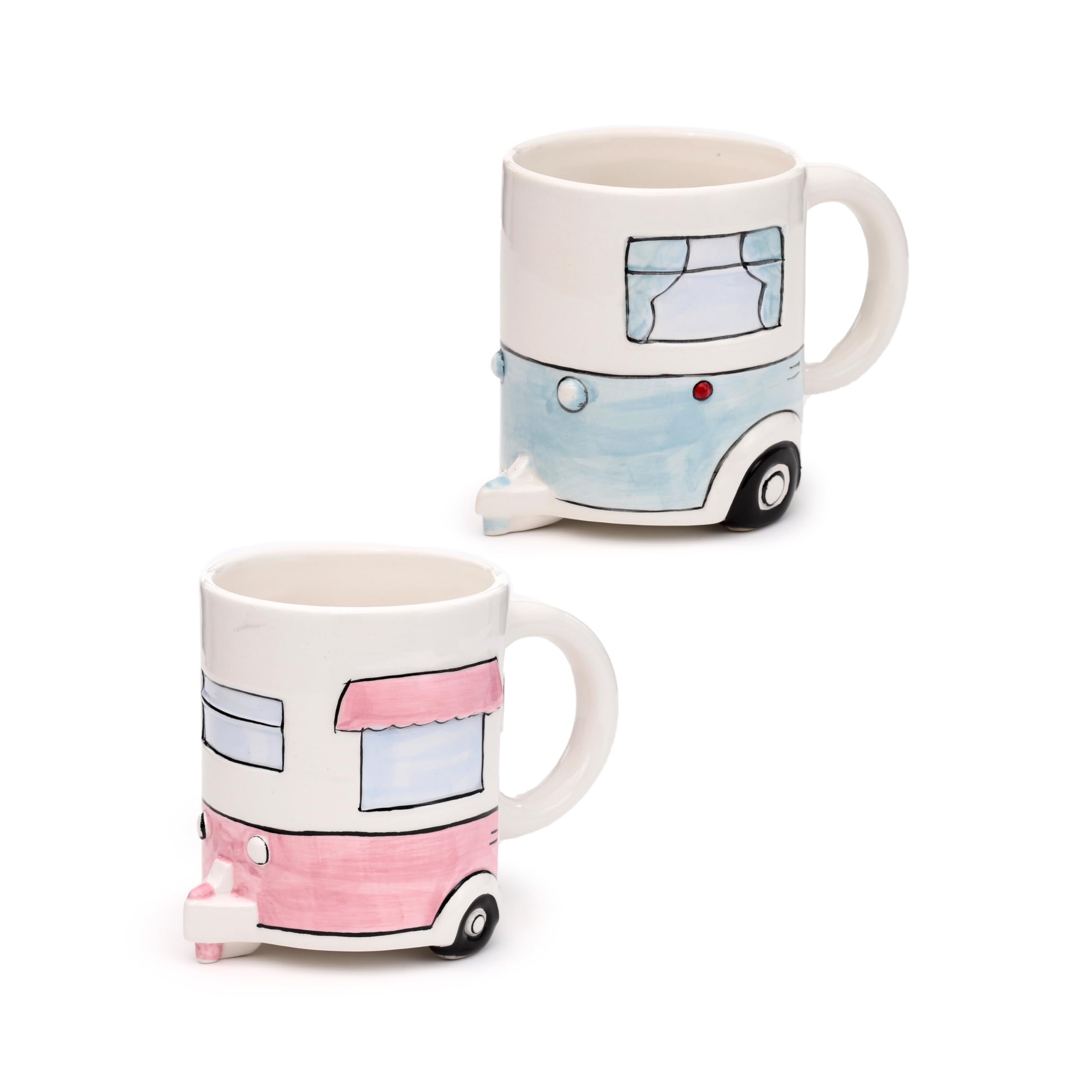 Puckator Home is Where You Park It Caravan Ceramic Shaped Mug - Funny Home Accessories - Cute Gifts for Girlfriend - Large Mugs for Men Women Hot Drinks Cute Cups Presents Secret Santa Gift Cup Set