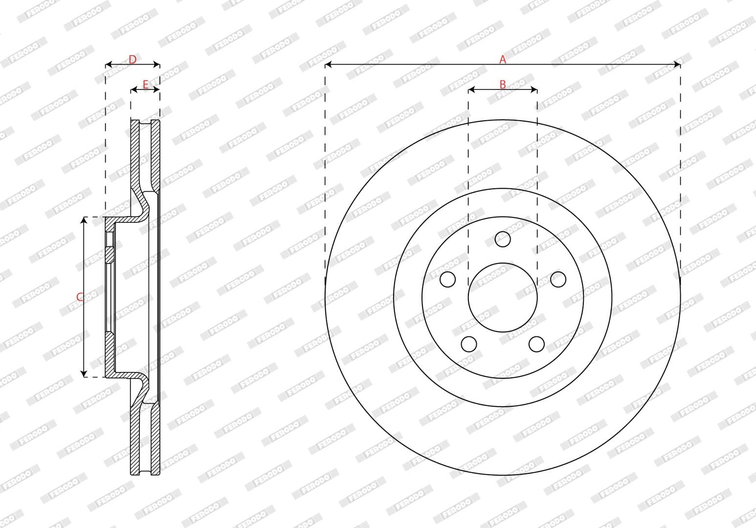 FERODO BRAKE DISC | DDF3111C | FRONT | FOR FORD FOCUS IV TURNIER 2018- | OE-MATCHING QUALITY | SMOOTH & QUIET PERFORMANCE