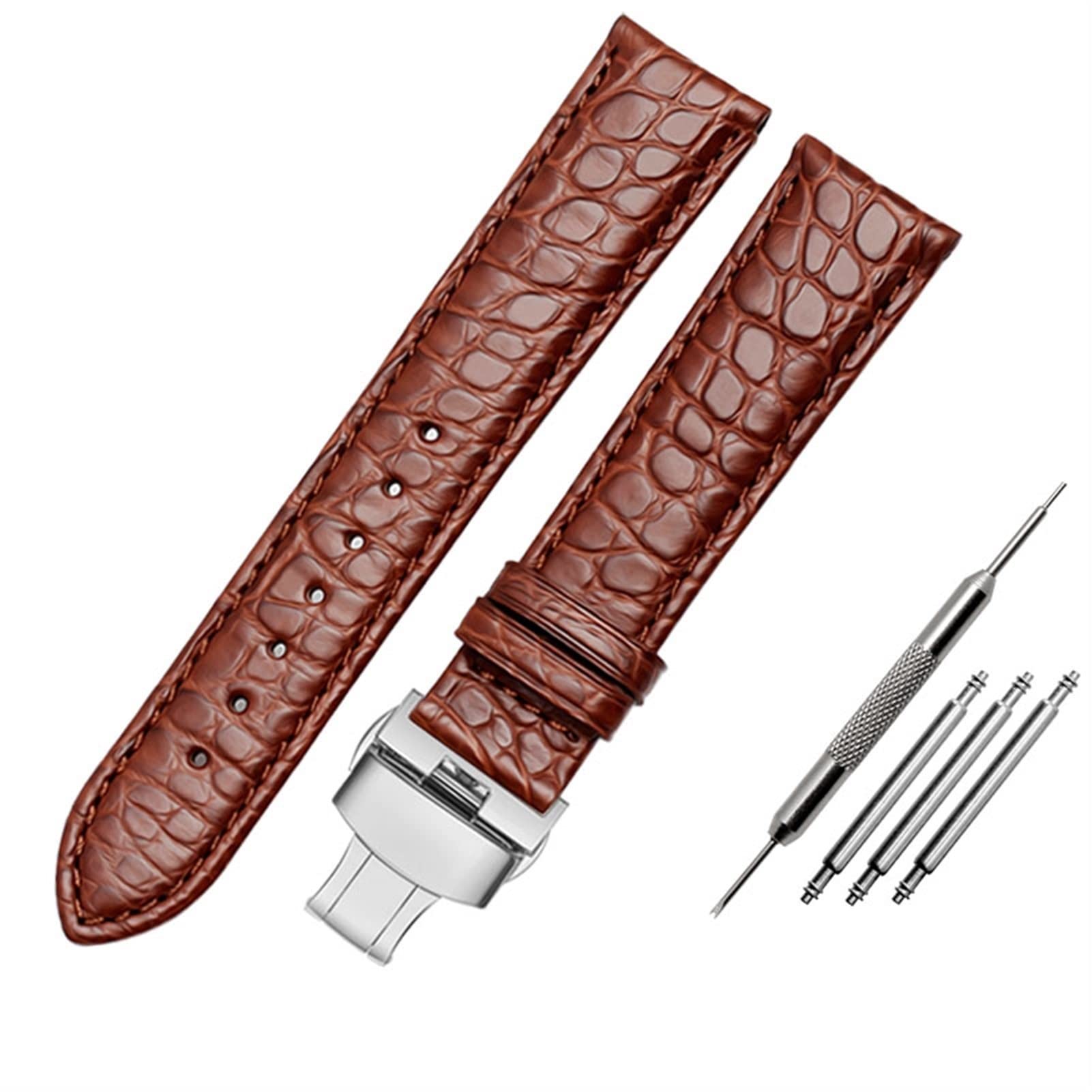 XMKT Fascia in pelle coccodrillo a doppio lato per qualsiasi cinghie di orologio da polso di marca 18mm 19mm 20mm 21mm 22mm per uomo bracciale