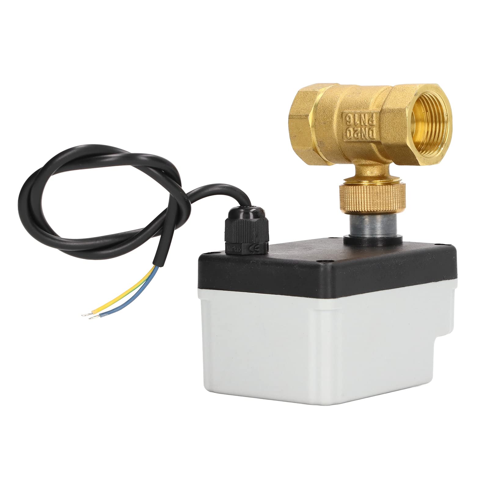 Kadimendium Válvula de Bola Motorizada, Latón DN20 DC12V a 24V, Válvula de Bola Eléctrica, Normalmente Cerrada, Manual Automática para Agua Fría y Caliente