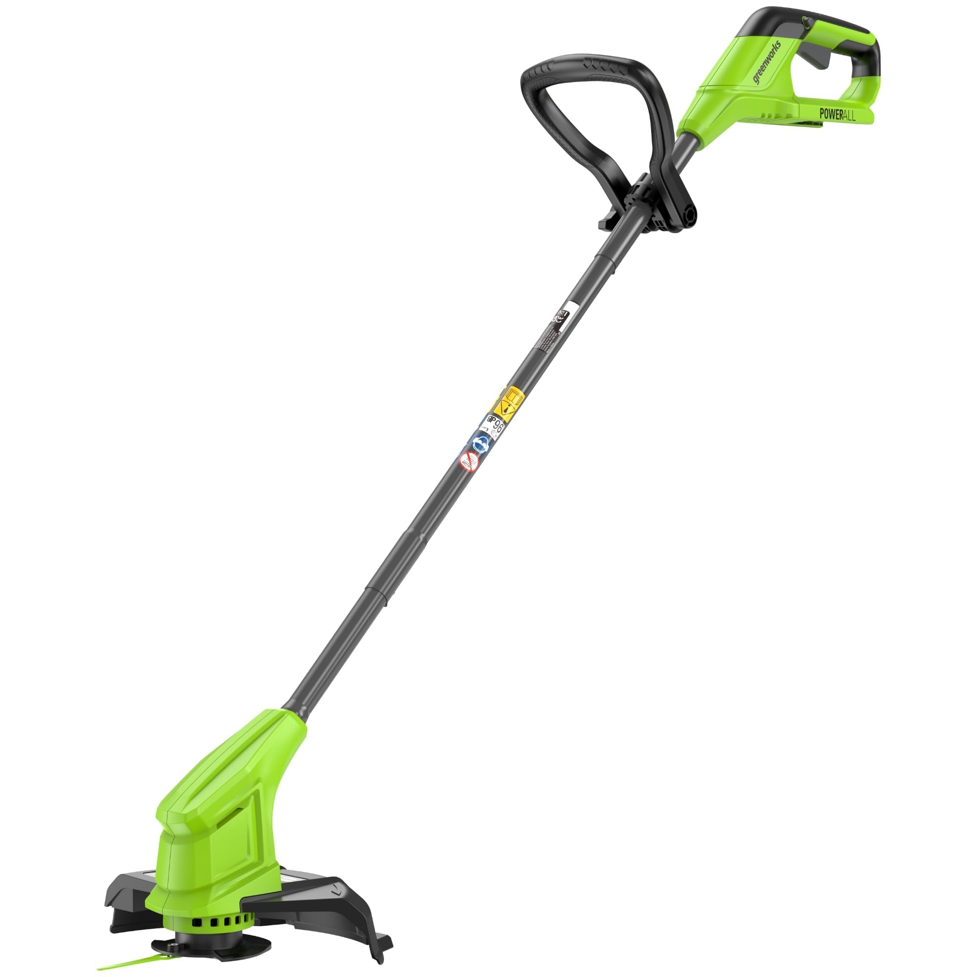 Greenworks 24V Akku Rasentrimmer für kleine bis mittlere Gärten, 25 cm Schnittbreite, inkl. 20 Kunststoffklingen ohne Akku & Ladegerät, 3 Jahre Produkt Garantie, Grün