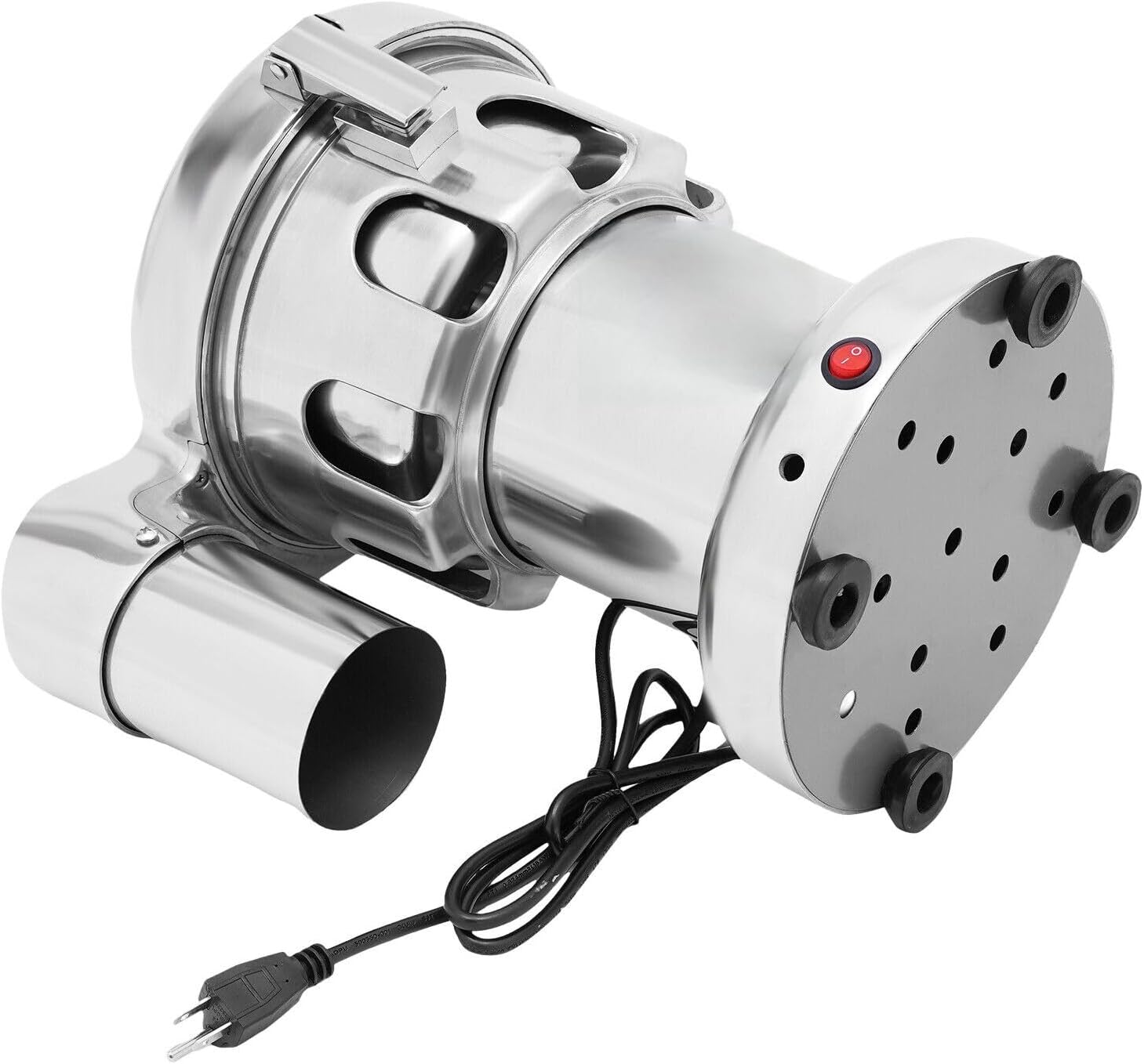 Commercial 370W Automatic Centrifugal Juice Extractor - 110V Electric Stainless Steel Juicer for Fruits & Vegetables, Ideal for Restaurants & Milk Tea Shops with Non-Slip Foot Pads