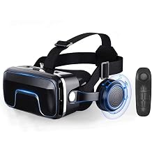 VR Headset with Controller, VR Glasses, Virtual Reality Headsets 110  FOV, Anti-Blue Light Lenses, 3D Virtual Reality Viewer for Watch Movies & Video Games, Support 4.7-6  Smartphone,Black
