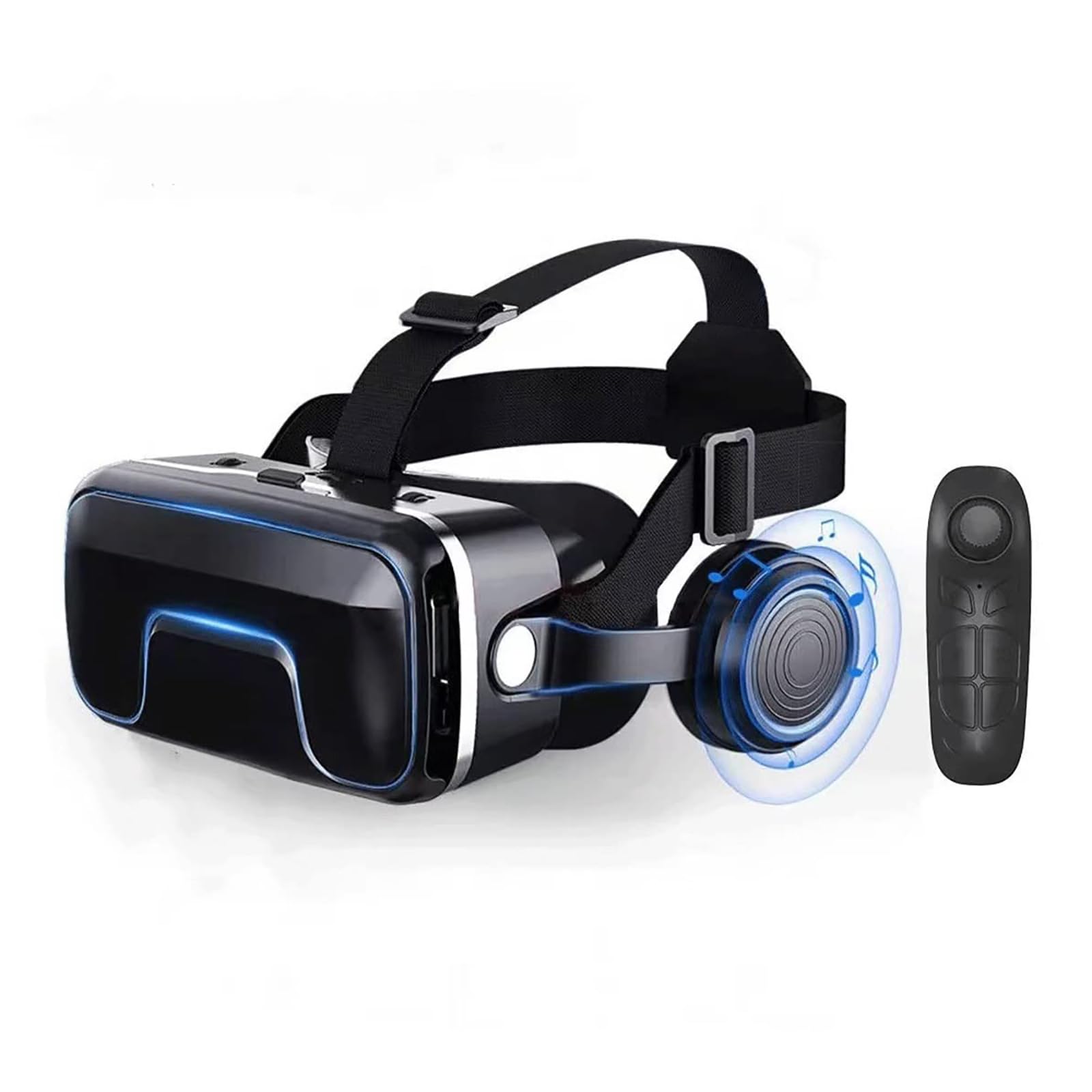 Visore VR con Controller, Visore per Realtà Virtuale con Campo Visivo 110°, Visore 3D per Realtà Virtuale per Guardare Film E Videogiochi, Compatibile con Smartphone 4,7-6 Pollici,Black