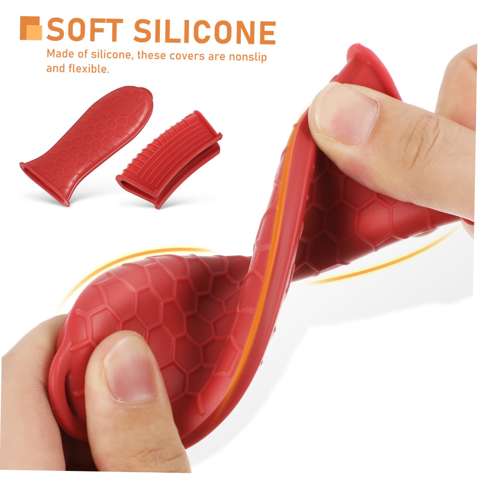 ULTECHNOVO 5juegos Manga De Silicona para Asa De Olla Funda Térmica Protector De Mango Antideslizante para Sartenes y Ollas De Fundas Agarraderas