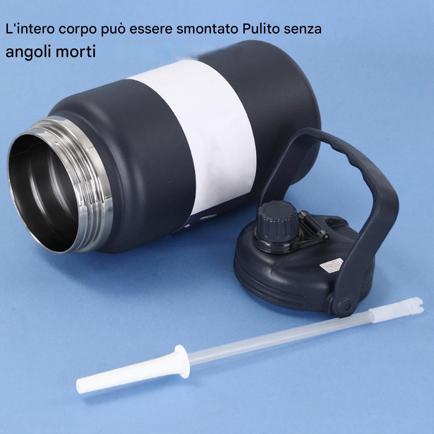Generico Botellas de agua de acero inoxidable, botellas térmicas portátiles de acero inoxidable – Gran capacidad antigoteo botellas térmicas para gimnasio, al aire libre, deportes, viajes, ciclismo