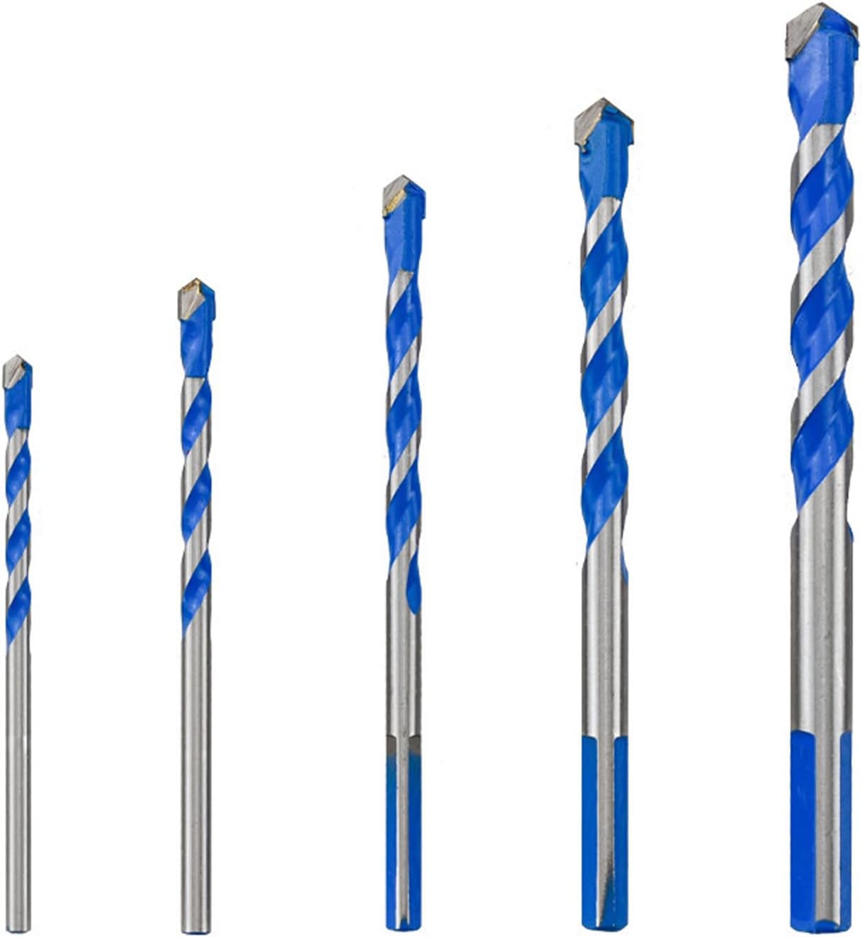Concrete Drill Bit Set&Masonry Drill Bit Set 5 Packs Carbide Drill Bits Size:(4/5/6/8/10mm) for Wood Masonry Concrete Brick Tile Glass