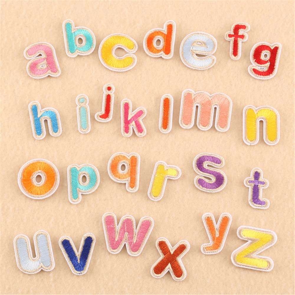 GIVBRO Letters Patch Iron On Patches A-Z Lowercase Alphabet Badge Applique Sew On Patches for Clothing Jackets Jeans
