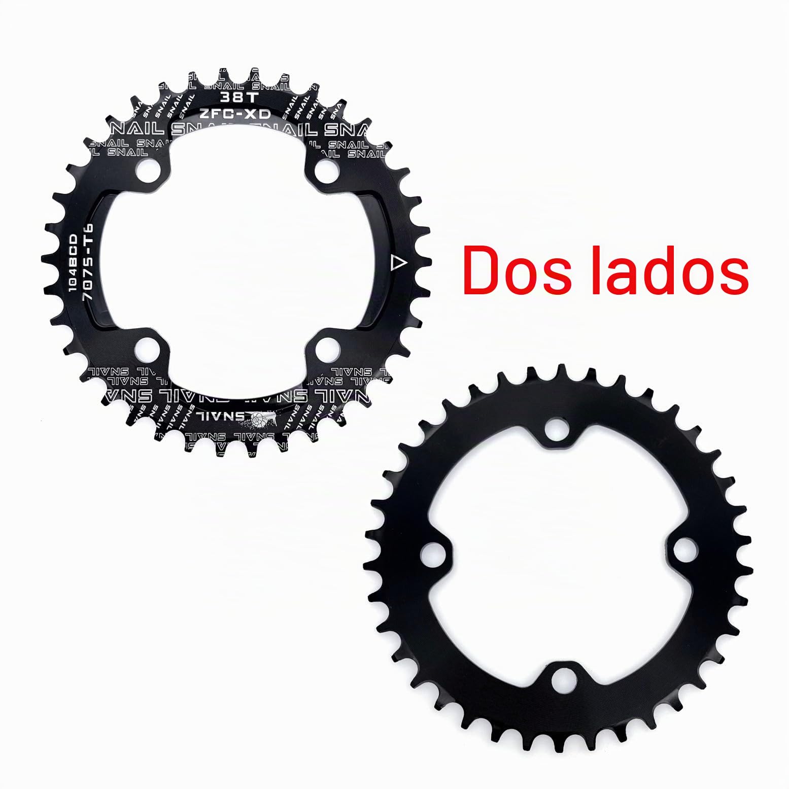 JZK 104 BCD - Plato estrecho ancho 38T con pernos, anillo de cadena simple estrecho 104BCD para bicicleta de montaña, bicicleta de carretera, MTB, bicicleta BMX