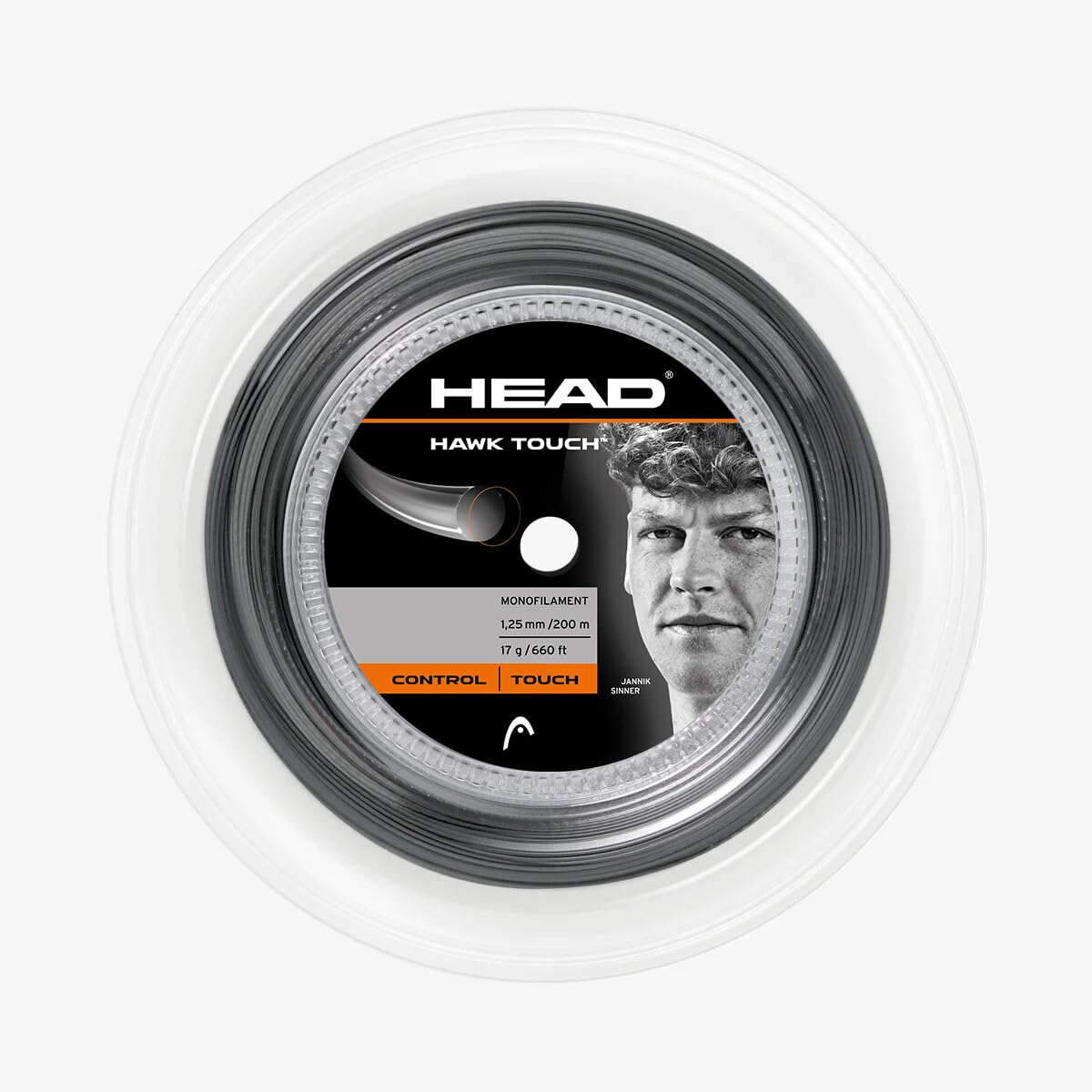 HEAD Unisex – Adult's HAWK TOUCH (200m reel) Tennis String, Charcoal, 19