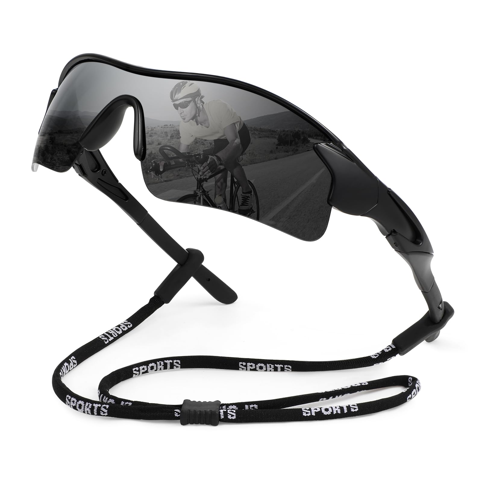Hifot Okulary rowerowe dla mężczyzn i kobiet, polaryzacyjne, sportowe okulary przeciwsłoneczne z ochroną UV400, lekkie okulary do biegania, jazdy na rowerze, jazdy na rowerze, wędkowania, biegania