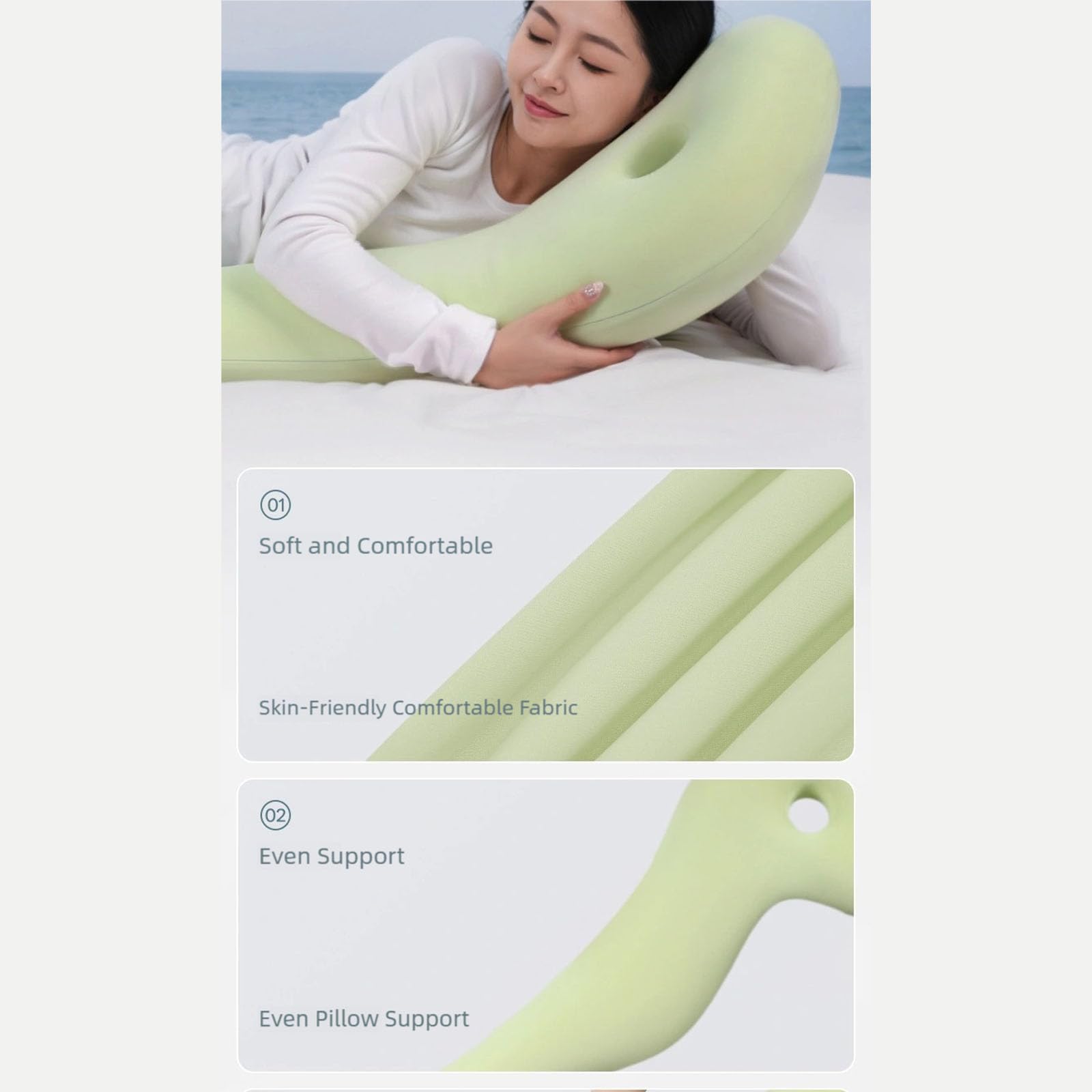 Oreiller de corps en mousse à mémoire de forme pour les personnes dormant sur le côté avec housse amovible pour un soutien pendant la grossesse et un sommeil confortable