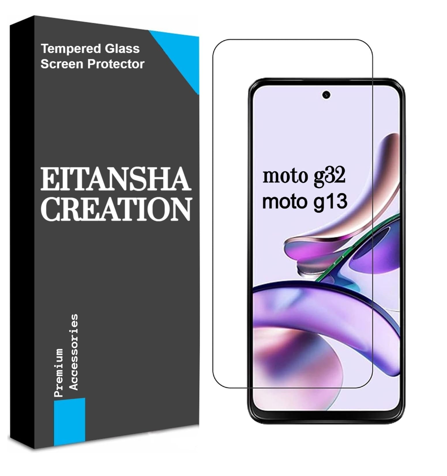 EITANSHA CREATION Tempered Glass Screen Protector for Moto G13 / Motorola G13 / Moto G32 with Full Screen Coverage (except edges) and Easy Installation kit (B08W283JQ4) Amazon Price History, Amazon Price Tracker