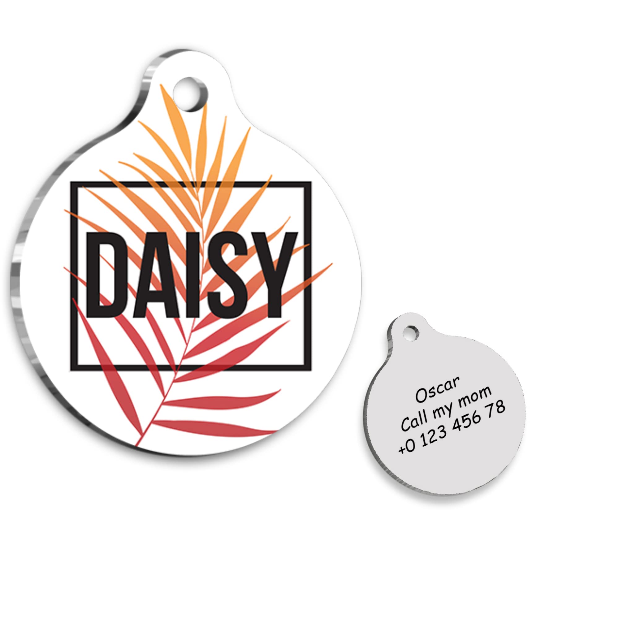 Autumn Leaf Personalized Dog Tag - Custom Name Tag - ID Tag for Dog & Cat - Customized Pet Tags - Dog Name Tag - Cat Name Tag - Engraved Dog Tag