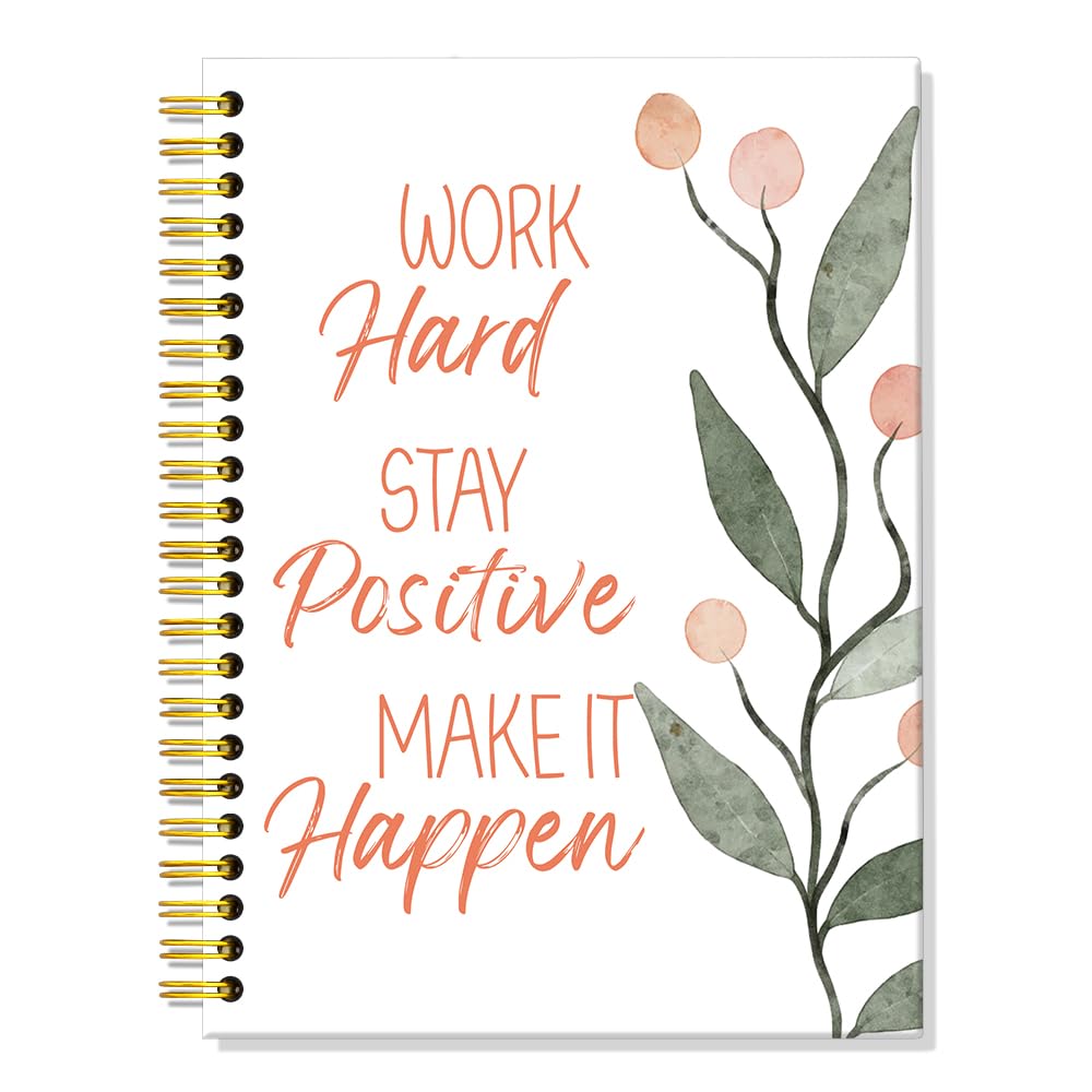 Carnet à spirales ligné de 160 pages avec couverture rigide d'affirmations positives - 7