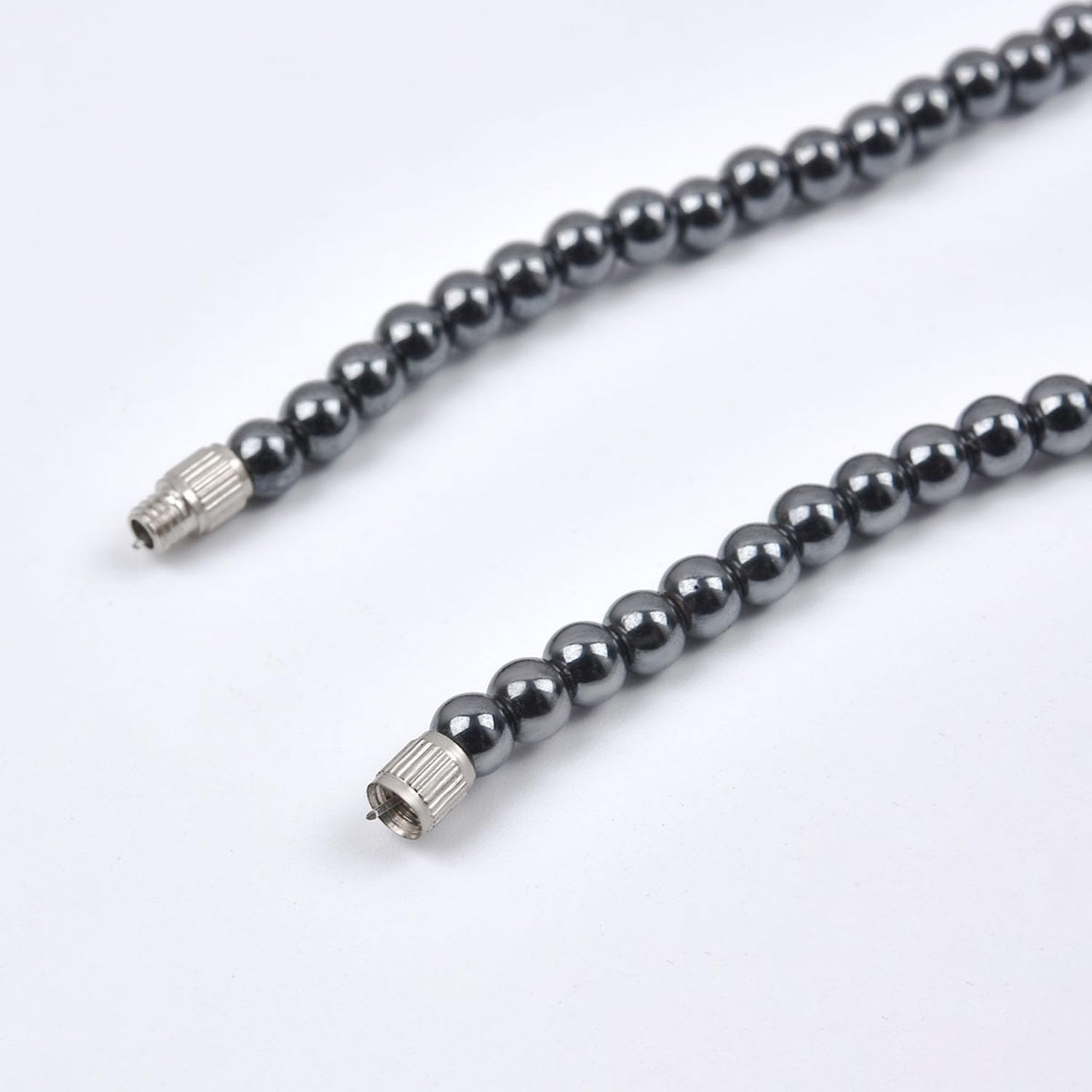 HAAMIIQII Healing Crystal Black Hematite Beaded Necklace Natural Stone Beads Necklace with Clasp Handmade Gemstone Necklace Triple Protection Jewelry Gifts for Women Stress Relief, Balance - Image 5