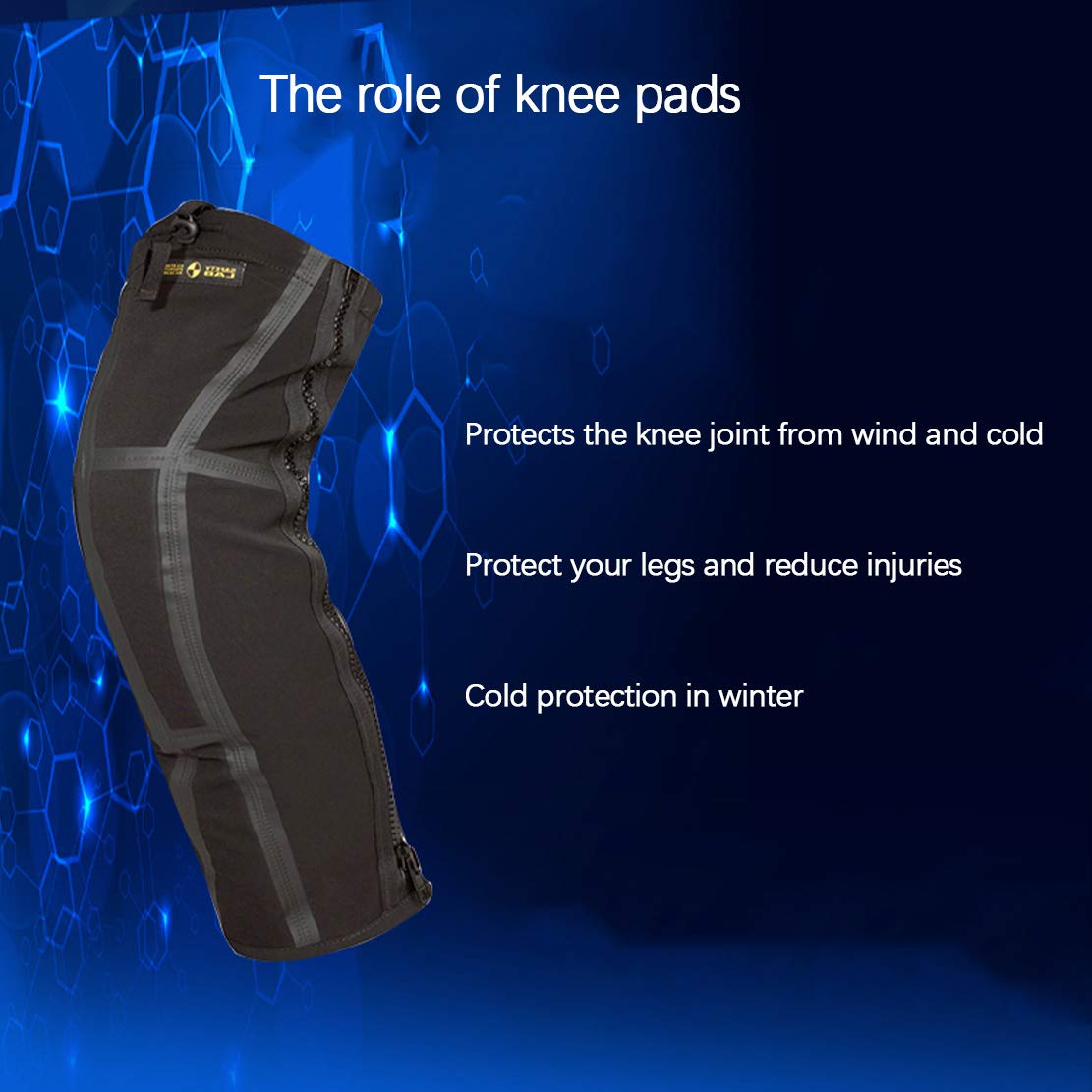 AKT Rodilleras de Moto PRO Invierno A Prueba de Viento Mantener Caliente Equipo de Ciclismo Protector de Equipo de Motocross para Motocicleta Esquí, 1 Par