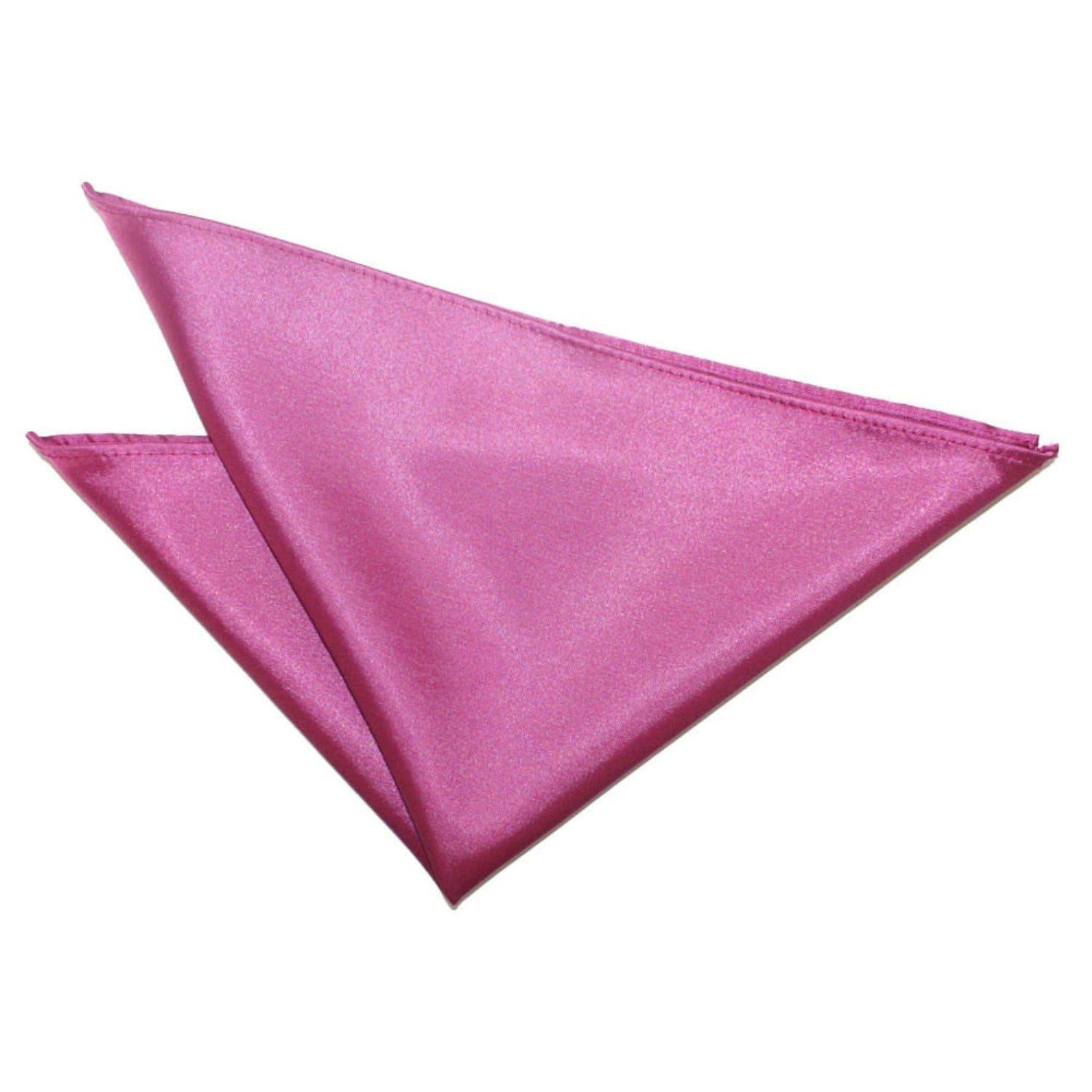 DQT Mens Plain Satin Pocket Square - Wedding, Business & Formal Suit Handkerchief - Mulberry