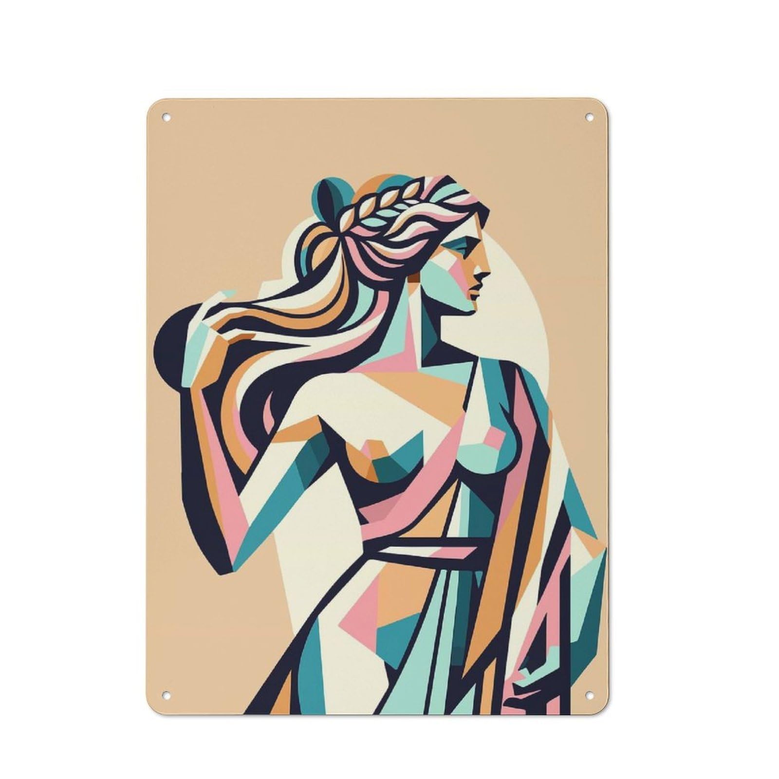 Junmoney Aphrodite Goddess Of Love Vintage Metal Plaque 40X30cm For Workshop Wall, For Kitchen And Home Bar Decor, For Home Office And Studio Walls