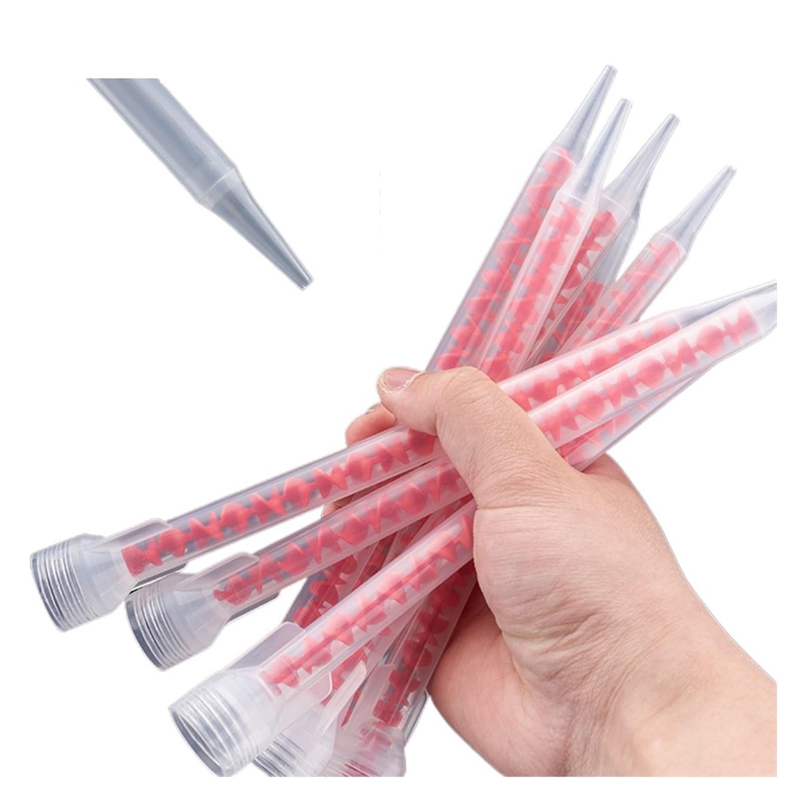 Mezcladores Estáticos Boquilla mezcladora de doble barril (100 unidades), boquilla mezcladora estática, tubo mezclador de epoxi, compatible con cartuchos dobles de 200 ml y 400 ml.