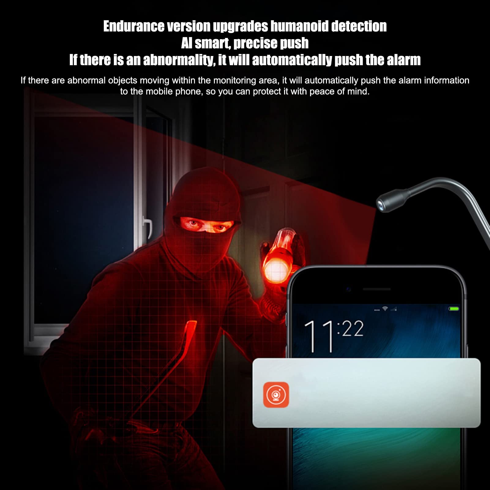 Caméra de Sécurité Intérieure, Mini Caméra WiFi 1080P Full HD Caméra de Sécurité sans Fil Intelligente avec Détection de Mouvement de L'application de Téléphone Portable pour la Maison et la Voiture