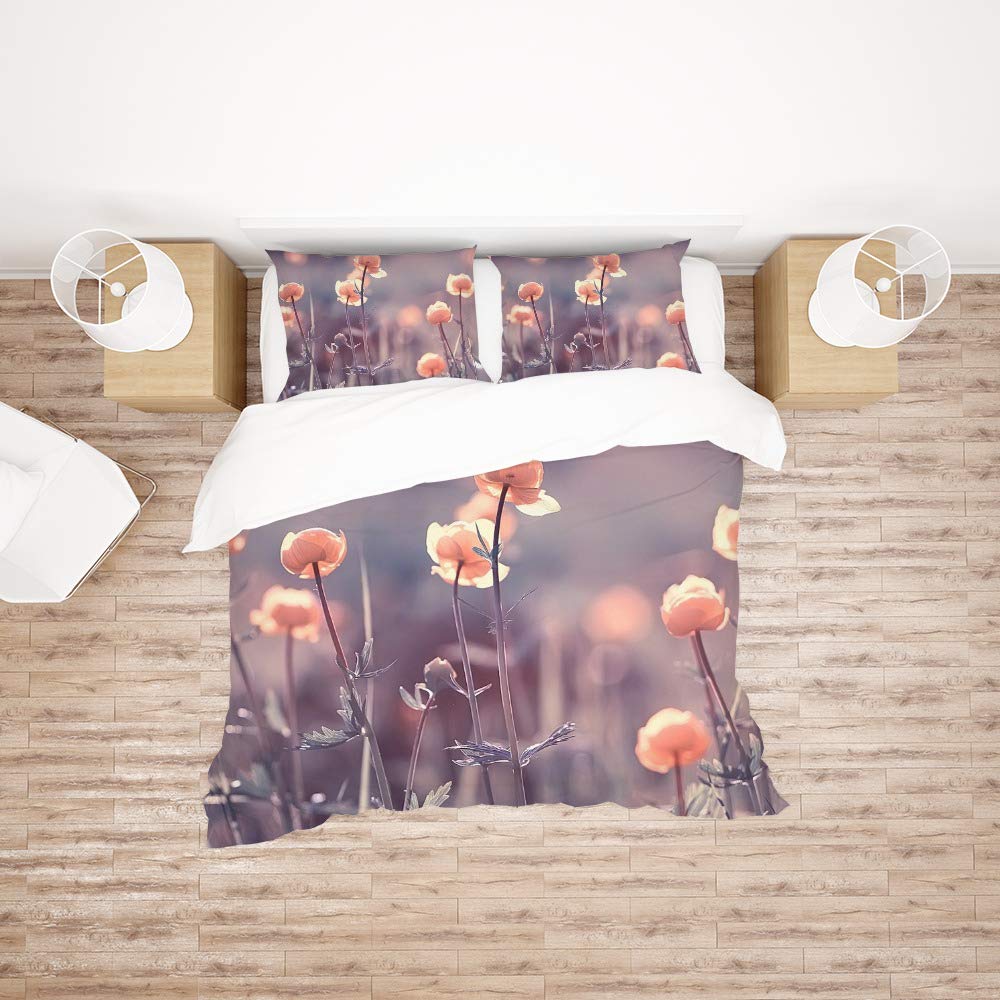 Housse de couette pissenlit king parure de lit 3 pièces haute finition