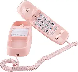 Telefones fixos com fio com toque alto de 110 dB e alerta visual intermitente, telefones vintage princesa simples e fácil de usar, telefone fixo doméstico para idosos sem necessidade de energia