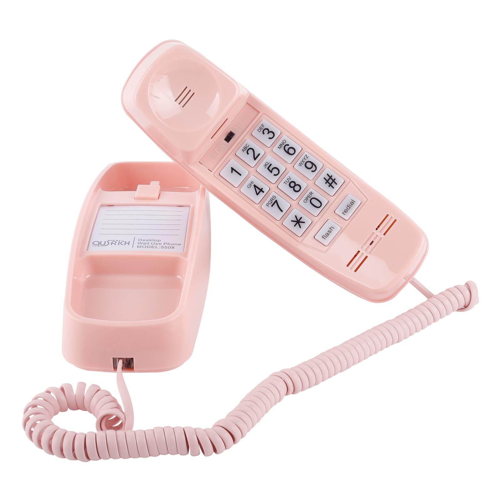 Corded Landline Phones with 110dB Loud Ringer & Flashing Visual Alert, Vintage Princess Phones Simple and Easy to Use, Home Landline Telephone for Seniors No Power Required, Retro Wall Phone - Pink-image-15