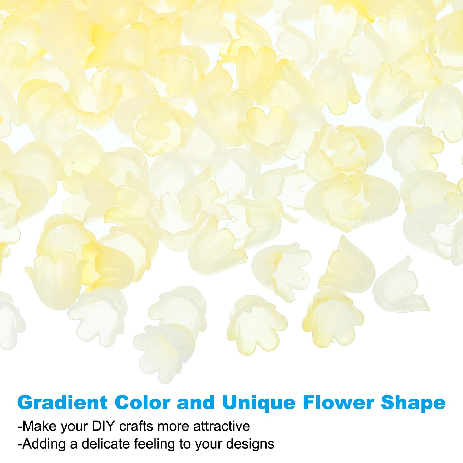 PATIKIL 0.3x0.4 Frosted Flower Beads, 300Pcs Acrylic Flower Bead Caps for Bracelets Earrings, Necklaces - Image 4