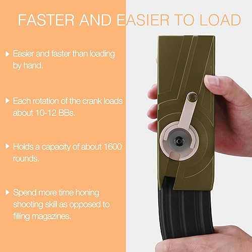 Miniatura 2 de Ludex 1600 Large Capacity Airsoft Speed Loader for 6mm BBS M4M16 Hand Crank Airsoft Magazines Speed Loader Fast Quick BB Gun Loader