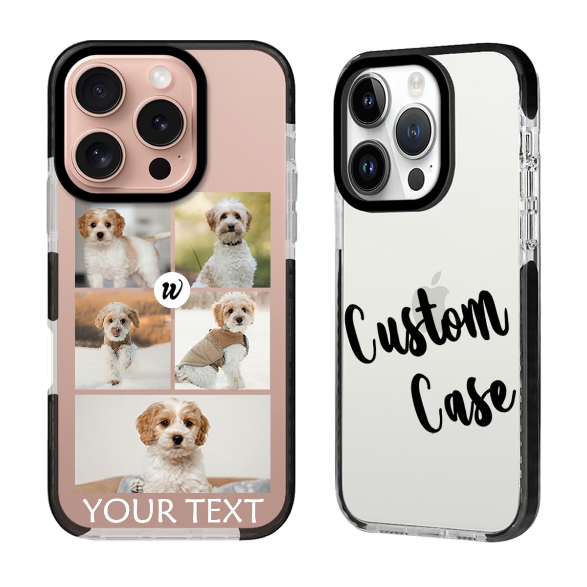 Design Your Own Case for iPhone 16 16 15 14 13 12 11 Pro Max Plus Mini XR XS X SE 8 7 Custom Photo Collage Multiple Picture Text Military Grade