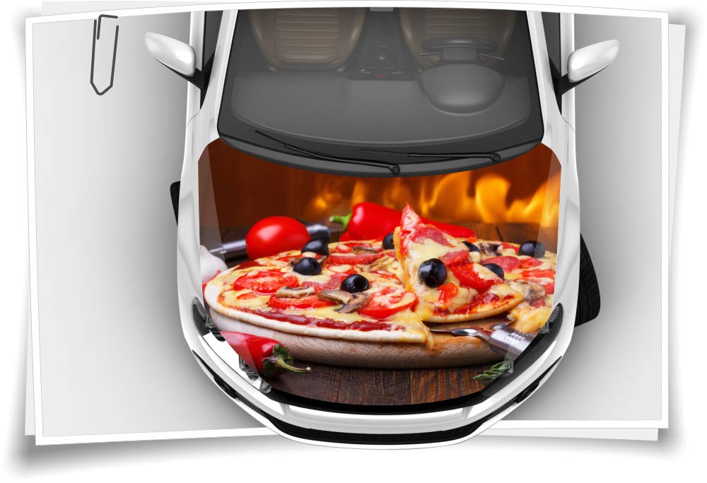 Pizza Pizzeria Käse Salami Tomaten Motorhaube Auto-Aufkleber Steinschlag-Schutz-Folie Airbrush Tuning Car-Wrapping Luftkanalfolie Digitaldruck Folierung