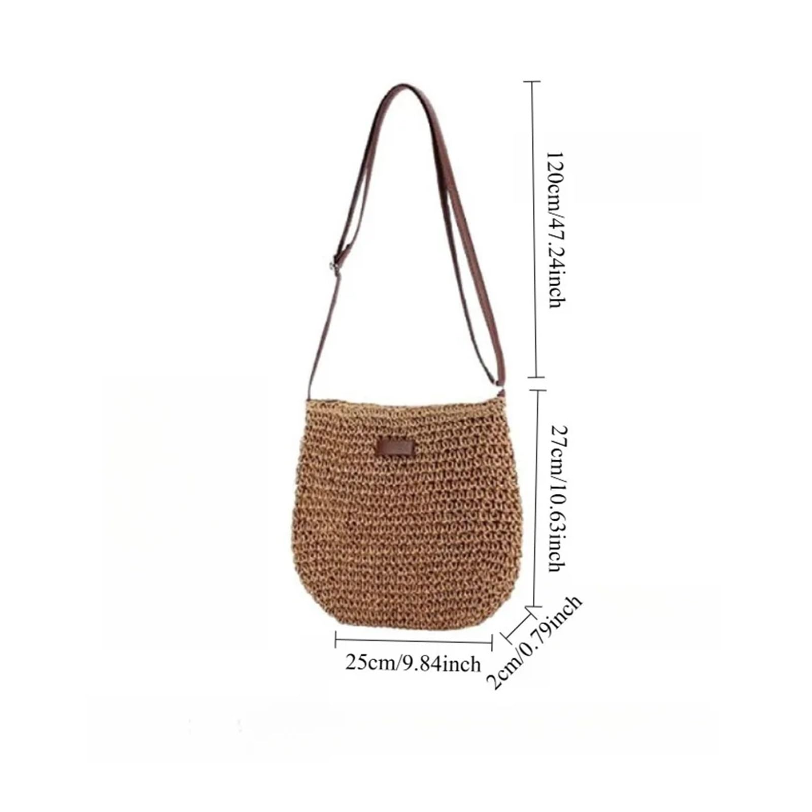 Borsa intrecciata in paglia, spalla singola, tessitura alla moda da donna, spiaggia al mare, tracolla