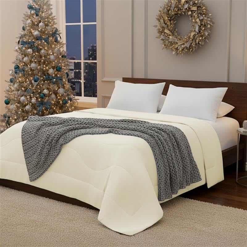 Regency Heights Twin Size Cooling Comforter, Breathable Blanket for Hot Sleepers, Lightweight All Season Bedding for Night Sweats, 60x90, Ivory