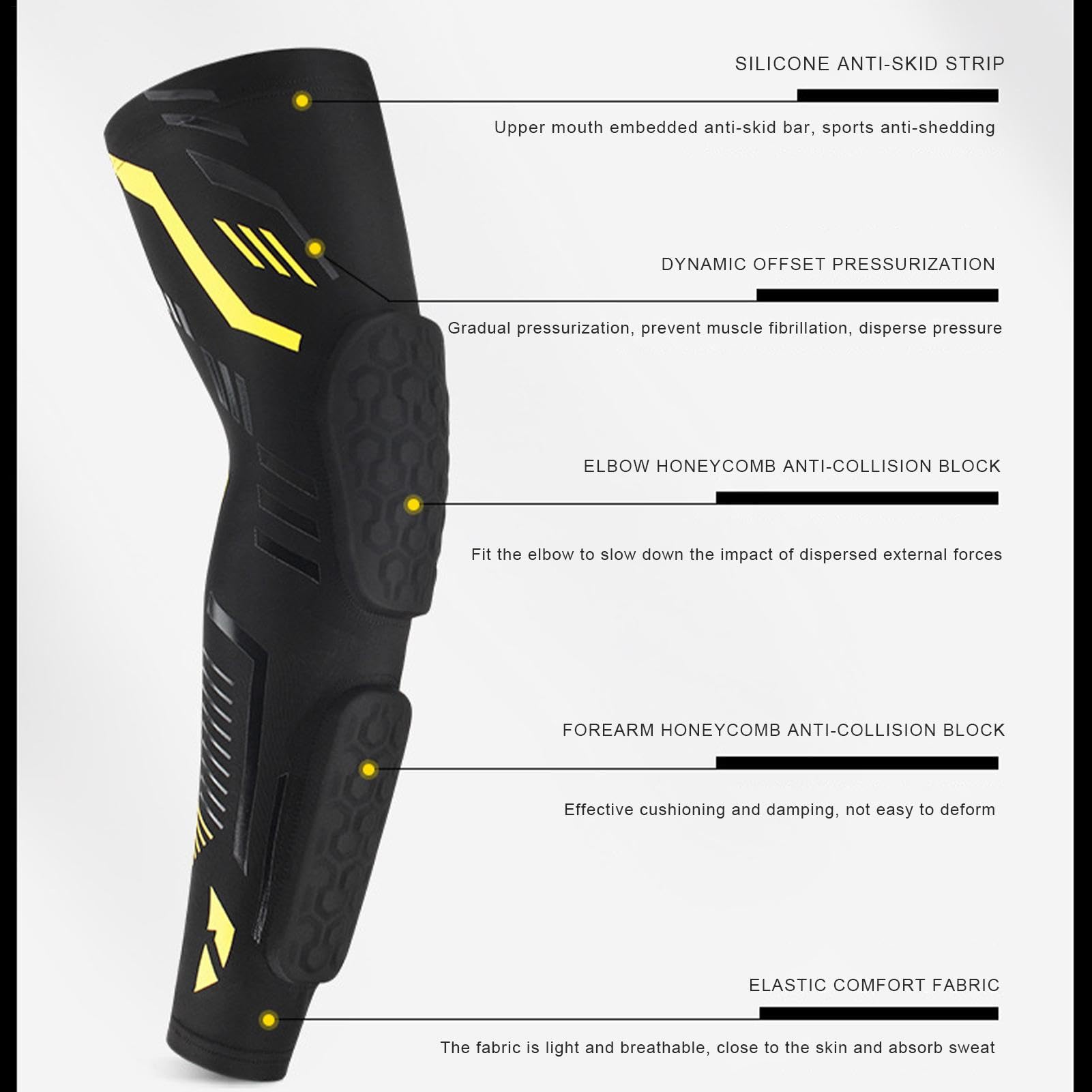 Coudières Volleyball,Coudières de Volleyball - Coudières de protection pour softball avec design séparé en nid d'abeille,Protège-coude de baseball antidérapant et respirant pour jeunes pour