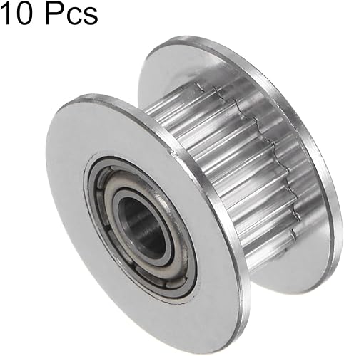 Miniatura 9 de 10pcs 2GT Polea tensora 20 dientes 0.197 in diámetro 0.709 in diámetro correa dentada de aluminio para 0.236 in ancho cinturón 3D impresora CNC