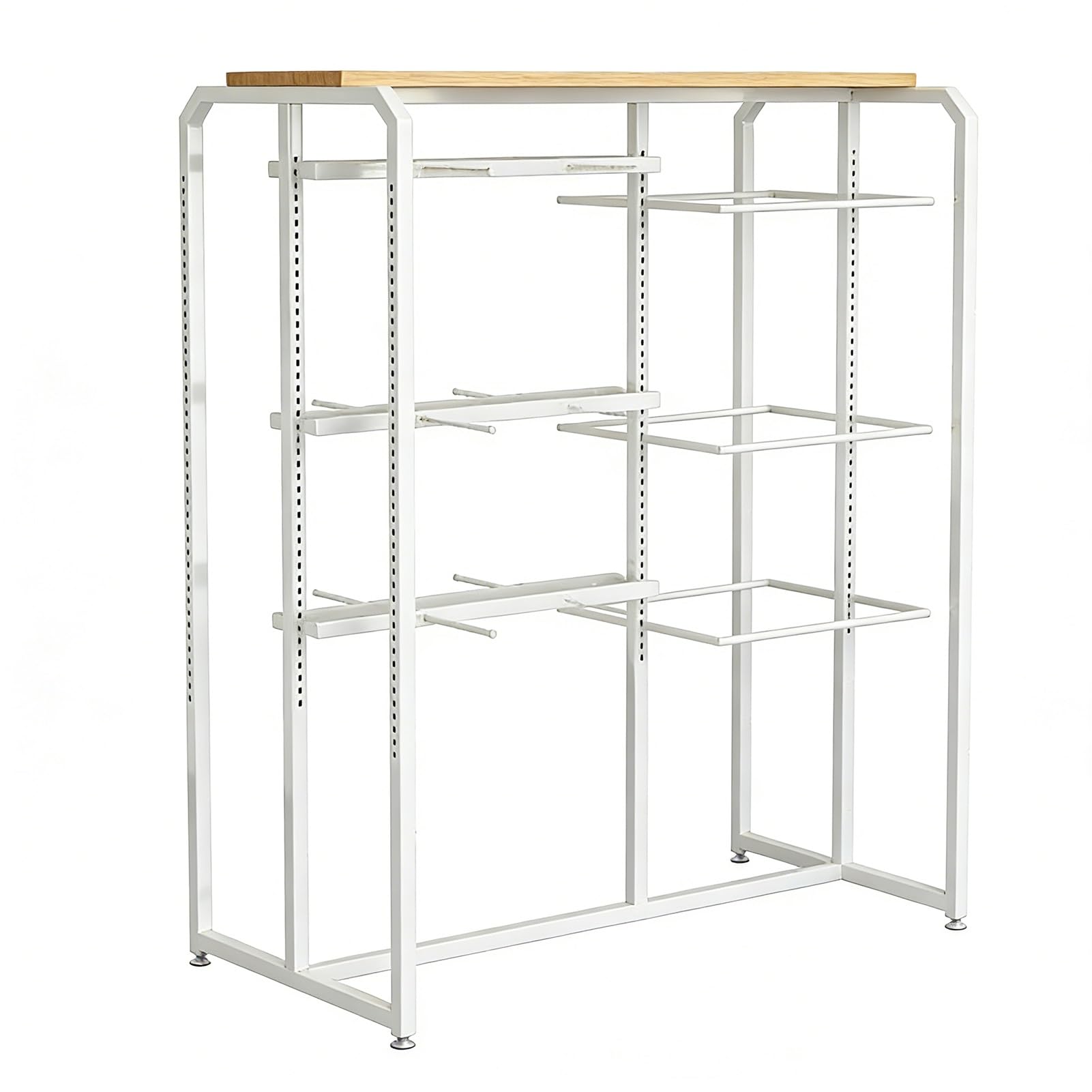 JYBNBBE Underwear Display Stand, Lingerie Shelves, Clothing Garment Rack with Shelf for Retail Store,White-a-100x45x135cm