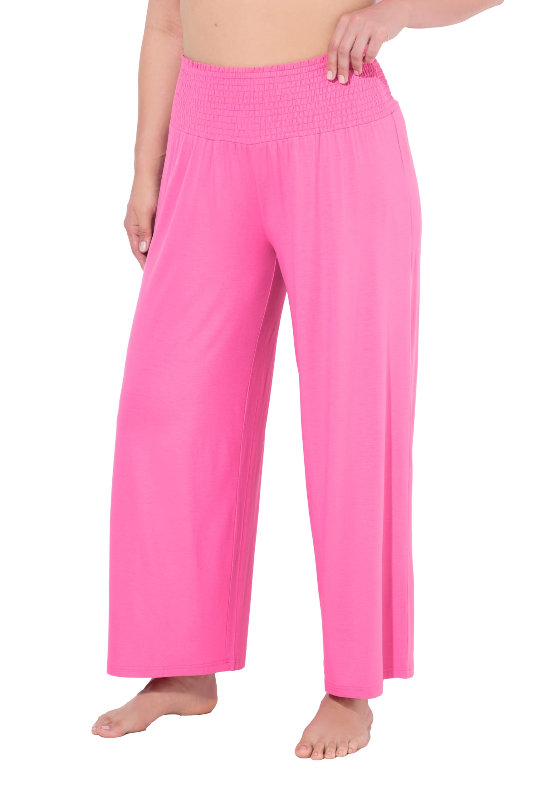 Ulla Popken Damen große Größen Übergrößen Plus Size Marlenehose, weites Bein, Jersey, breiter Elastikbund 810126