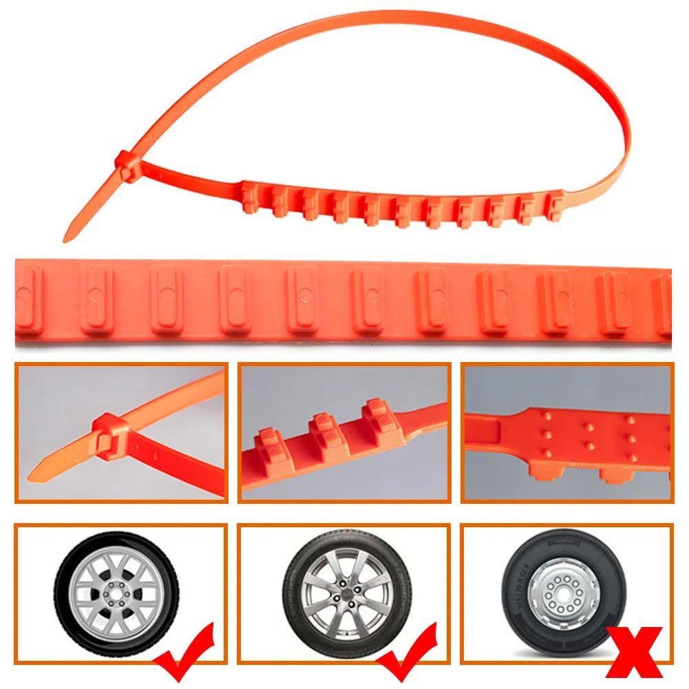 Catene Da Neve Antiscivolo Per Auto, Set Di Catene Da Neve Universali,20 PezziTrazione Universale Per Pneumatici, Per Fuoristrada, Suv, Furgoni