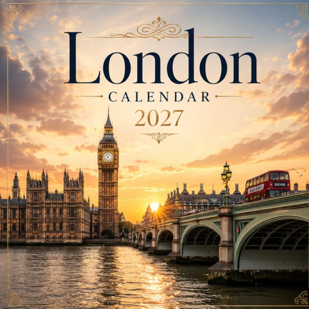 London Calendar 2027: 15 Month Planner | Scenic Destinations with Place Names