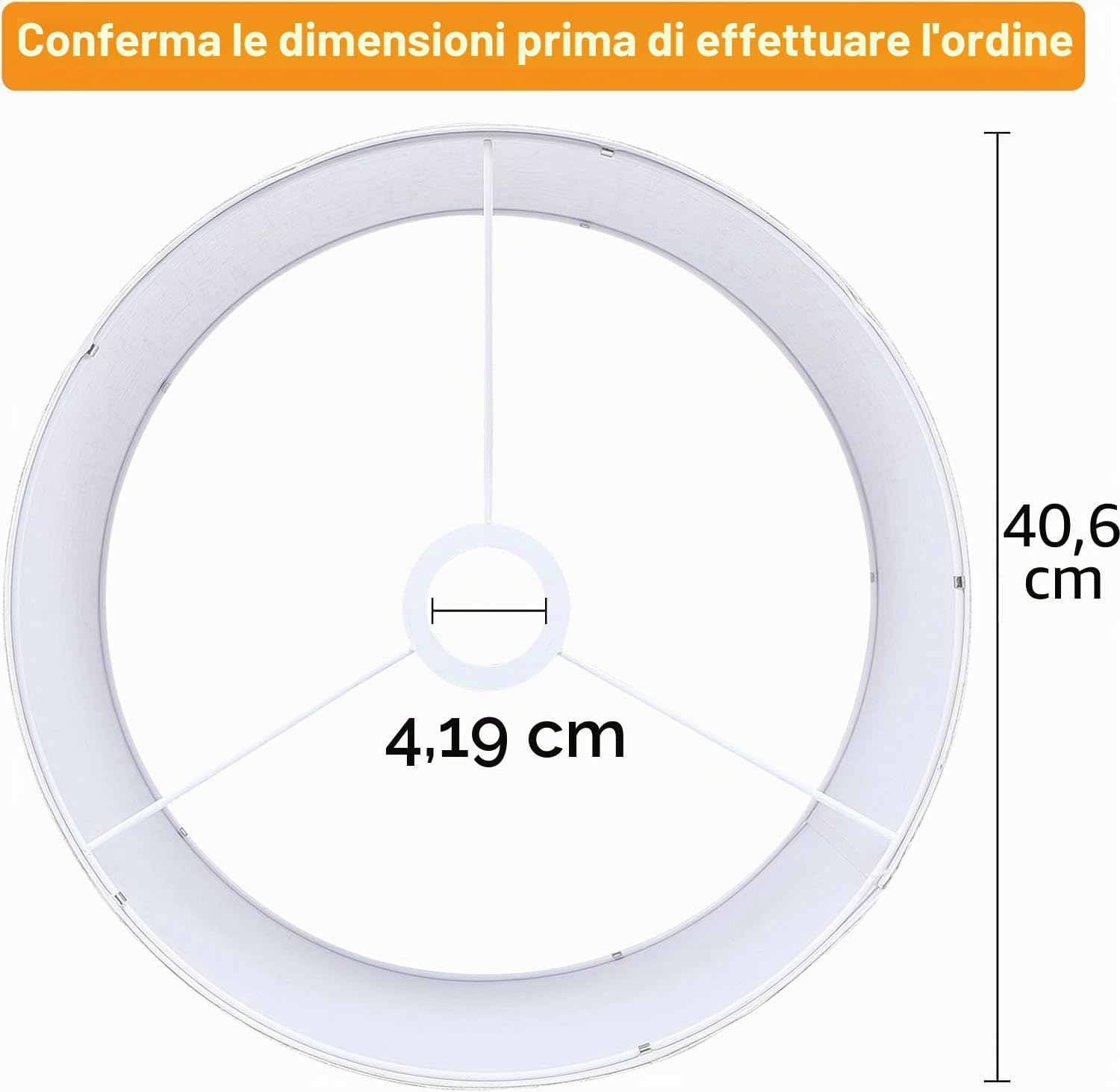 OUTON Beige Grande Paralume per Lampade da Terra, 40,6cm Alto x 40,6cm Basso x 22,9cm Altezza, Facile da Montare, Paralumi a Forma di Tamburo in Lino per Lampade da Tavolo