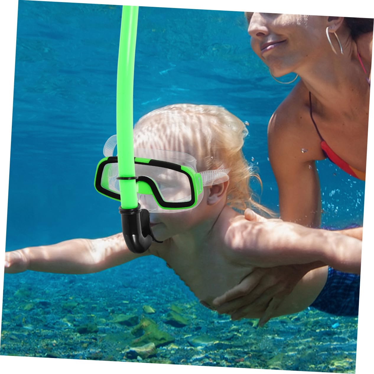 Toddmomy Snorkel para Gafas de Buceo Antiniebla y Aletas Ajustables Panorámica con Tecnología Anti-Fugas para Visión Clara y Natación y Buceo Incluye Gafas y Tubo Snorkel Azul y Verde