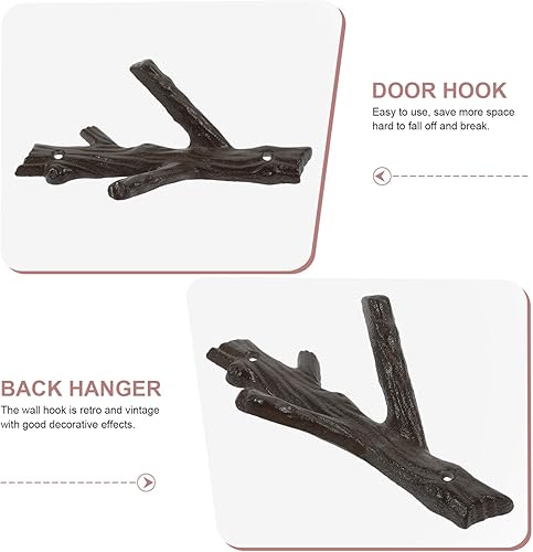 Miniatura 8 de Cabilock Gancho de hierro fundido, gancho para joyas, paraguas, ganchos para toallas, llaves, ganchos de ducha, ramas de árbol, gancho para abrigos,