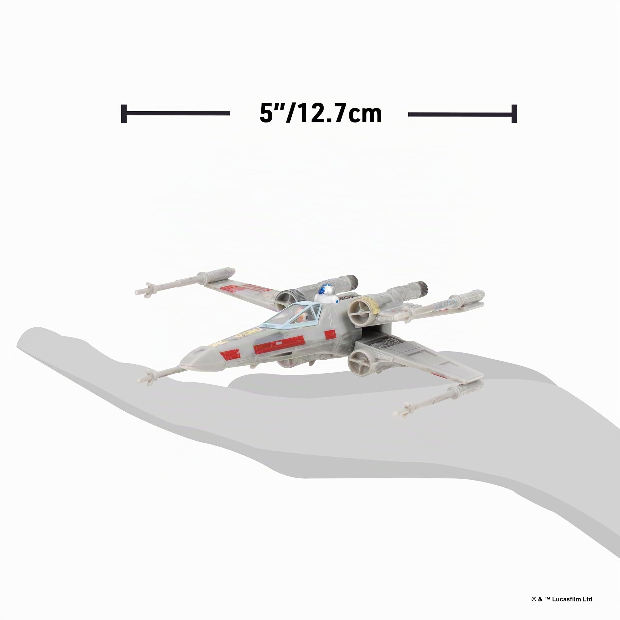 Star Wars Micro Galaxy Squadron Luke Skywalker X-Wing (edición Armada) – Vehículo de 5 pulgadas con dos accesorios de microfiguras de 1 pulgada