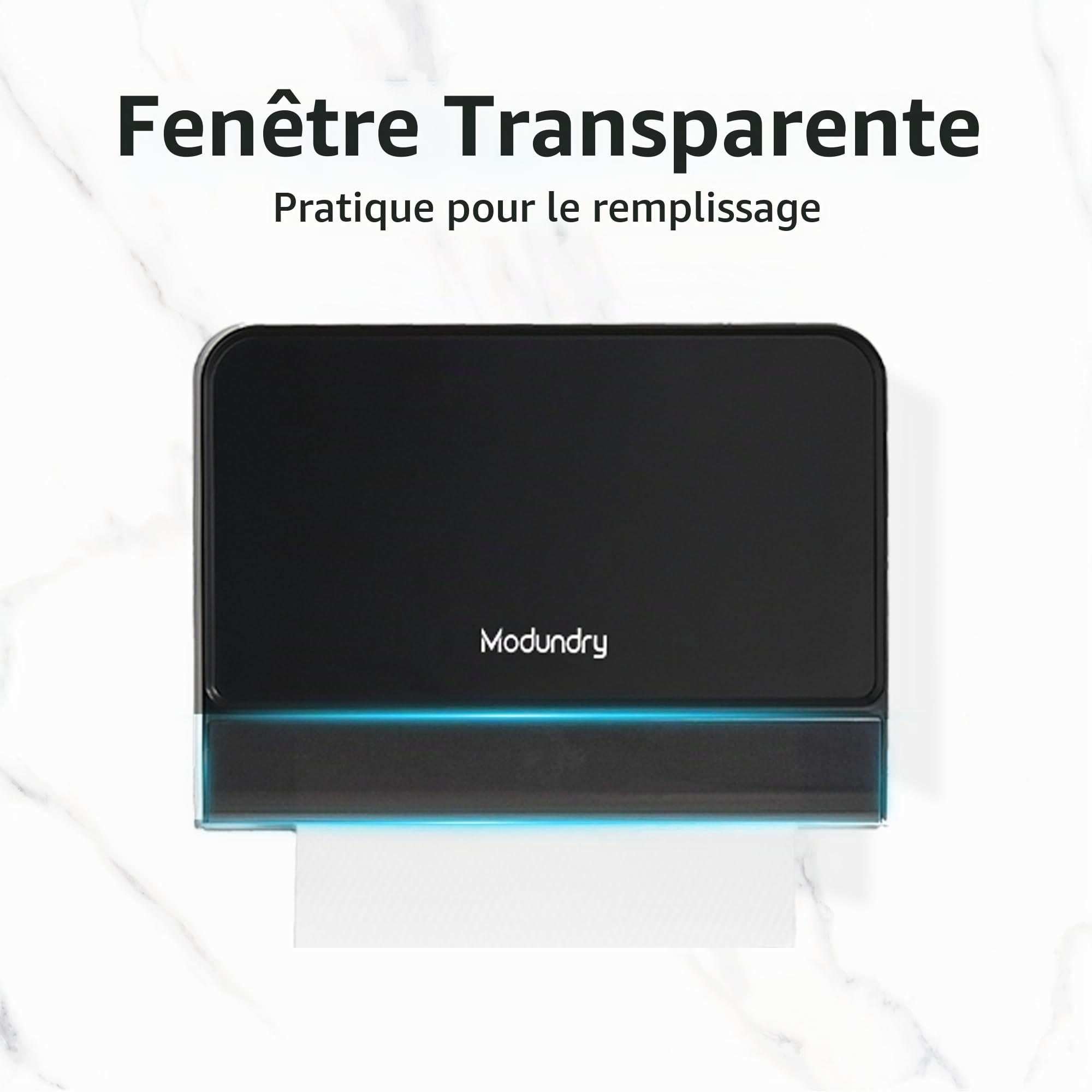 Distributeur de Serviette en Papier Mural, Distributeur Essuie Mains Pliés, pour Commercial Toilette et Cuisine, Salle De Bain, Peut Contenir 200 Feuilles, Noir