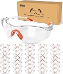 36 Packs Orange Safety Glasses for Men and Women - Clear Working Glasses and Goggles for Ultimate Eye Protection