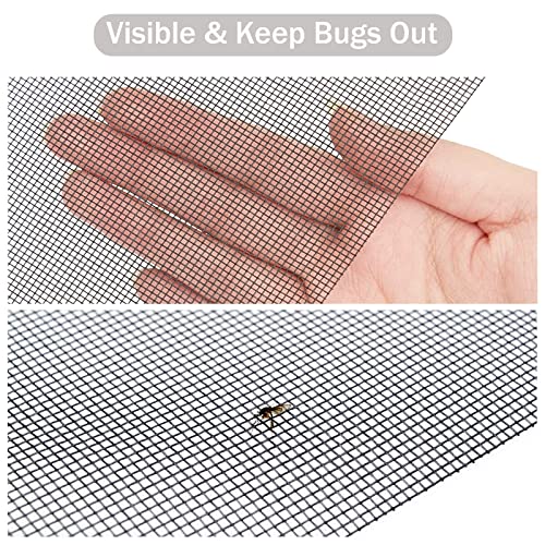 Sakurry Window Screen Replacement Kit, 48'' X 99'' Fiberglass Screen Mesh With Rolling Tool And Screen Retainer Spline, Diy Adjustable Screen Door Mesh For Window, Door And Patio, Gray #TOP3
