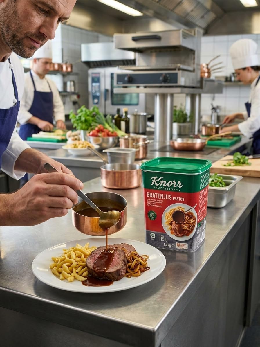 minafood Bundle per Bratenjus Pastoso 1,4kg Salsa Arrosto Pasta senza glutine + Blocco Note